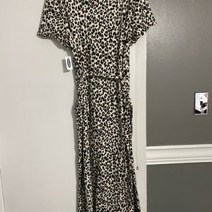 Old Navy Leopard Dress with Side Splits